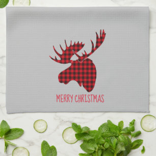 Merry kerst Moose Kitchen Towel Theedoek