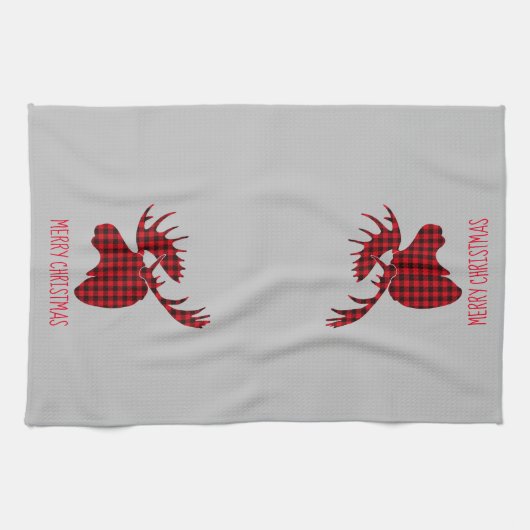 Merry kerst Moose Kitchen Towel Theedoek (Horizontaal)