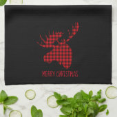 Merry kerst Moose Kitchen Towel Theedoek (Gevouwen)