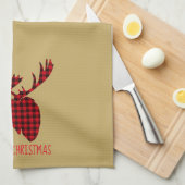Merry kerst Moose Kitchen Towel Theedoek (Quarter Fold)