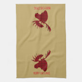 Merry kerst Moose Kitchen Towel Theedoek (Verticaal)