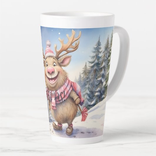 Merry kerst Moose Latte Mok (Rechterhoek)