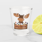 Merry kerst Moose Shot Glass Glas (Voorkant)