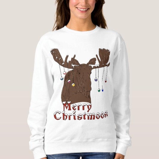 Merry kerst Moose Sweatshirt (Voorkant)