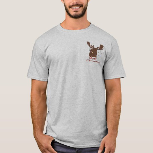 Merry kerst Moose T-shirt (Voorkant)