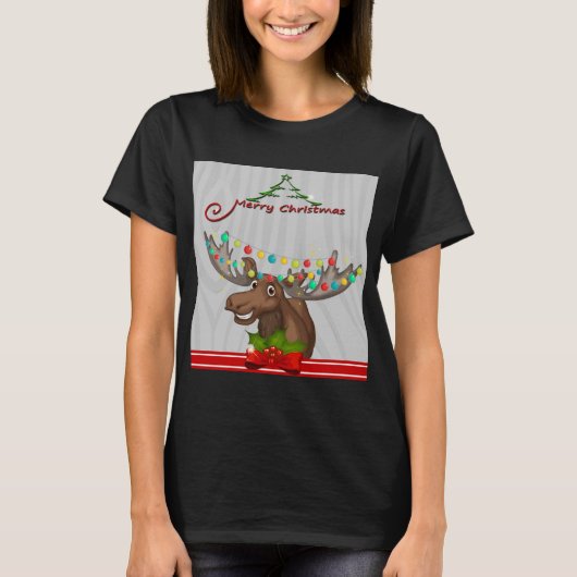 Merry kerst Moose T-shirt (Voorkant)