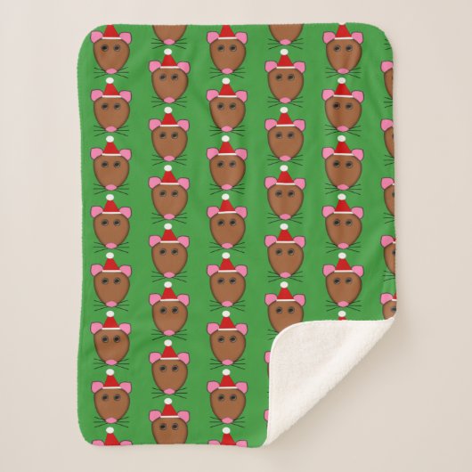 Merry kerst Mouse Sherpa Blanket Deken (Voorkant)