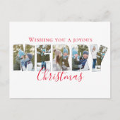 Merry kerst Multi Photo Collage Typografie Feestdagenkaart (Voorkant)
