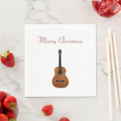 Merry kerst Musical Guitar Red Typografie Servet (Insitu)