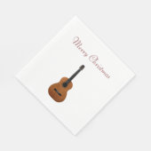 Merry kerst Musical Guitar Red Typografie Servet (Hoek)