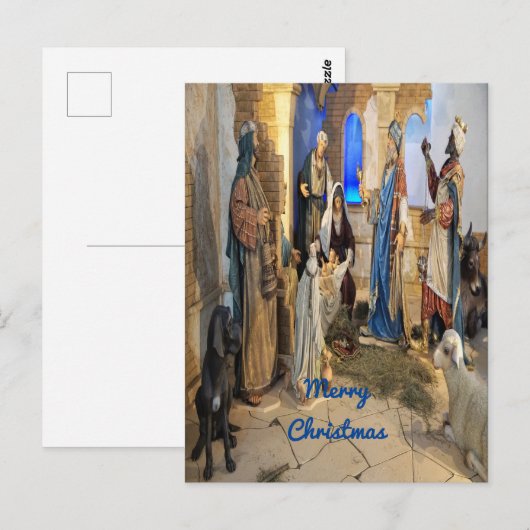 Merry kerst Nativiteitsscène Briefkaart (Voorkant / Achterkant)