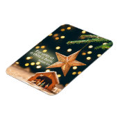 Merry-kerst-nativiteitsscène onder ster magneet (Linkerzijde)