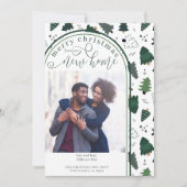 Merry kerst nieuwe startpagina met kerstfoto's aankondiging (Voorkant)