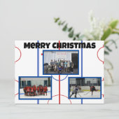 Merry-kerst-ockey roze platte kaart (Staand voorkant)