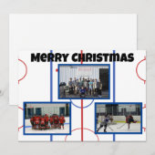 Merry-kerst-ockey roze platte kaart (Voorkant / Achterkant)