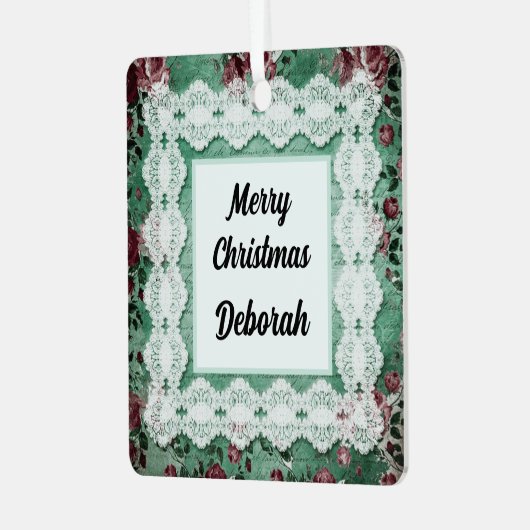 Merry kerst Omkeerbare Naam Ornament (Voorkant links)