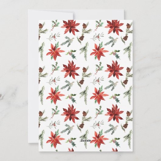 Merry kerst One Photo Hollies Feestdagenkaart (Achterkant)