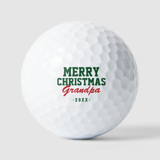 Merry kerst opa Golf Balls Golfballen (Voorkant)