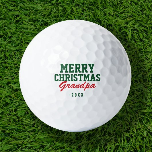 Merry kerst opa Golf Balls Golfballen