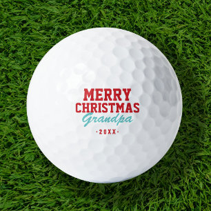 Merry kerst opa Golf Balls Golfballen