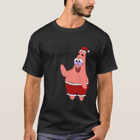 Merry kerst Patrick Star T-shirt (Voorkant)