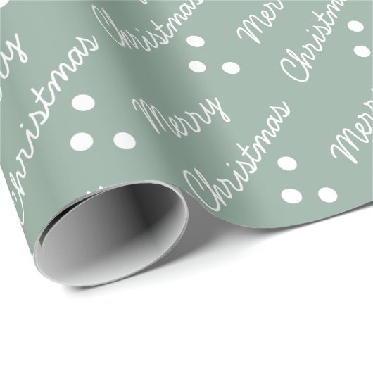 Merry kerst Pattern Sage Green Cadeaupapier (Rol Hoek)