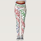 Merry kerst Peace Love Joy Pattern Leggings (Voorkant)