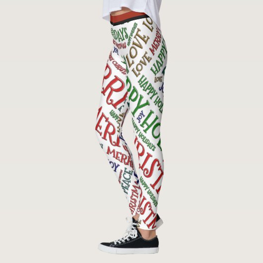 Merry kerst Peace Love Joy Pattern Leggings (Links)