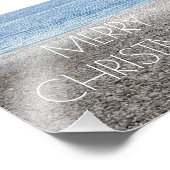 Merry kerst Pebble Beach Zee Ocean Photography Foto Afdruk (Hoek)