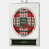Merry kerst Personalized Metal Ornament Verzilverd Banner Ornament (Links)