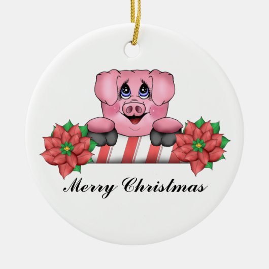 Merry kerst Piggy Ornament (Voorkant)