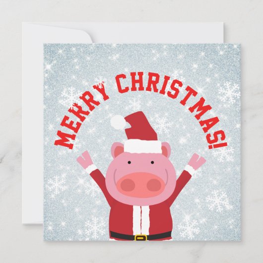 Merry kerst Piglet Feestdagenkaart (Voorkant)