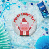 Merry kerst Piglet Papieren Bordje (Feest)