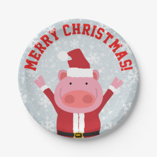 Merry kerst Piglet Papieren Bordje