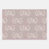 Merry kerst Pine Berries Pattern Red Green Inpakpapier Vel (Voorkant 3)