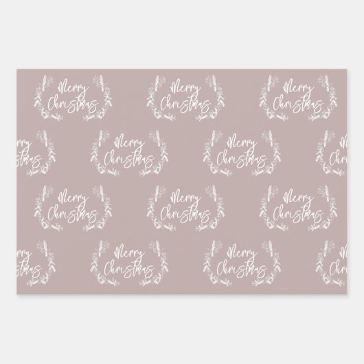 Merry kerst Pine Berries Pattern Red Green Inpakpapier Vel (Voorkant 3)