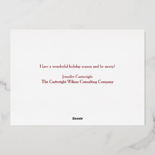 Merry kerst Poinsettia Elegant Business Gold Folie Feestdagenkaart (Achterkant)