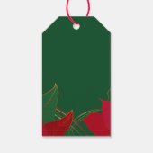 Merry kerst Poinsettia Elegant Green Business Cadeaulabel (Achterkant)
