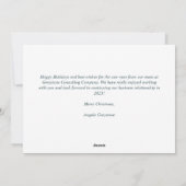 Merry kerst Poinsettia Floral Custom Company Feestdagenkaart (Achterkant)