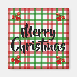 Merry kerst Pset Red Bows Kitchen Magnet
