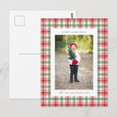 Merry kerst Pset | VOEG JE FAMILIESFOTO-POST TOE Briefkaart (Voorkant / Achterkant)