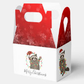 Merry kerst Racoon Favor Box Bedankdoosjes (Geopend)