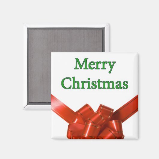 Merry kerst Red Bow Magnet (Voorkant / Achterkant)