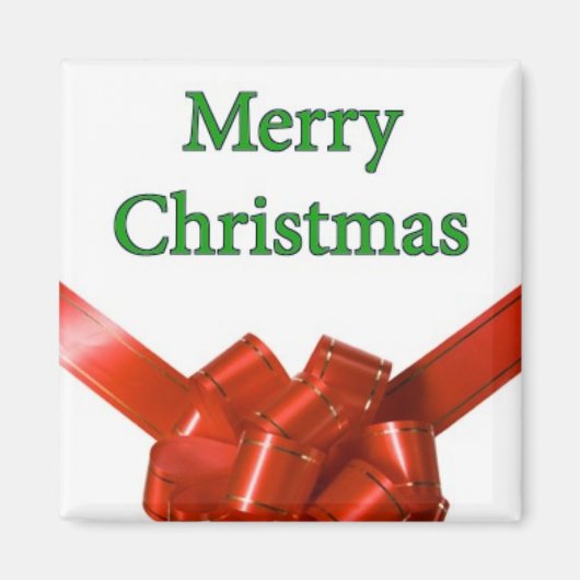 Merry kerst Red Bow Magnet (Voorkant)