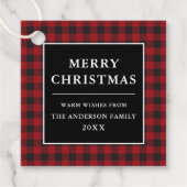 Merry kerst Red Buffalo Pset Bedankjes Labels (Voorkant)