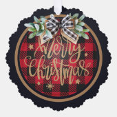 Merry kerst Red Buffalo Pset Ornament Kaart (Voorkant)