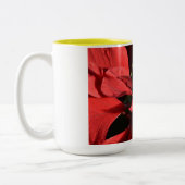 Merry kerst Red Curly Poinsettia Tweekleurige Koffiemok (Links)