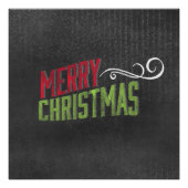 Merry kerst Red Green Chalkboard Art Perfect Poster (Voorkant)