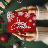 Merry kerst red Holiday Briefkaart