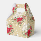 Merry kerst Red Poinsettia Bedankdoosjes (Achterkant)